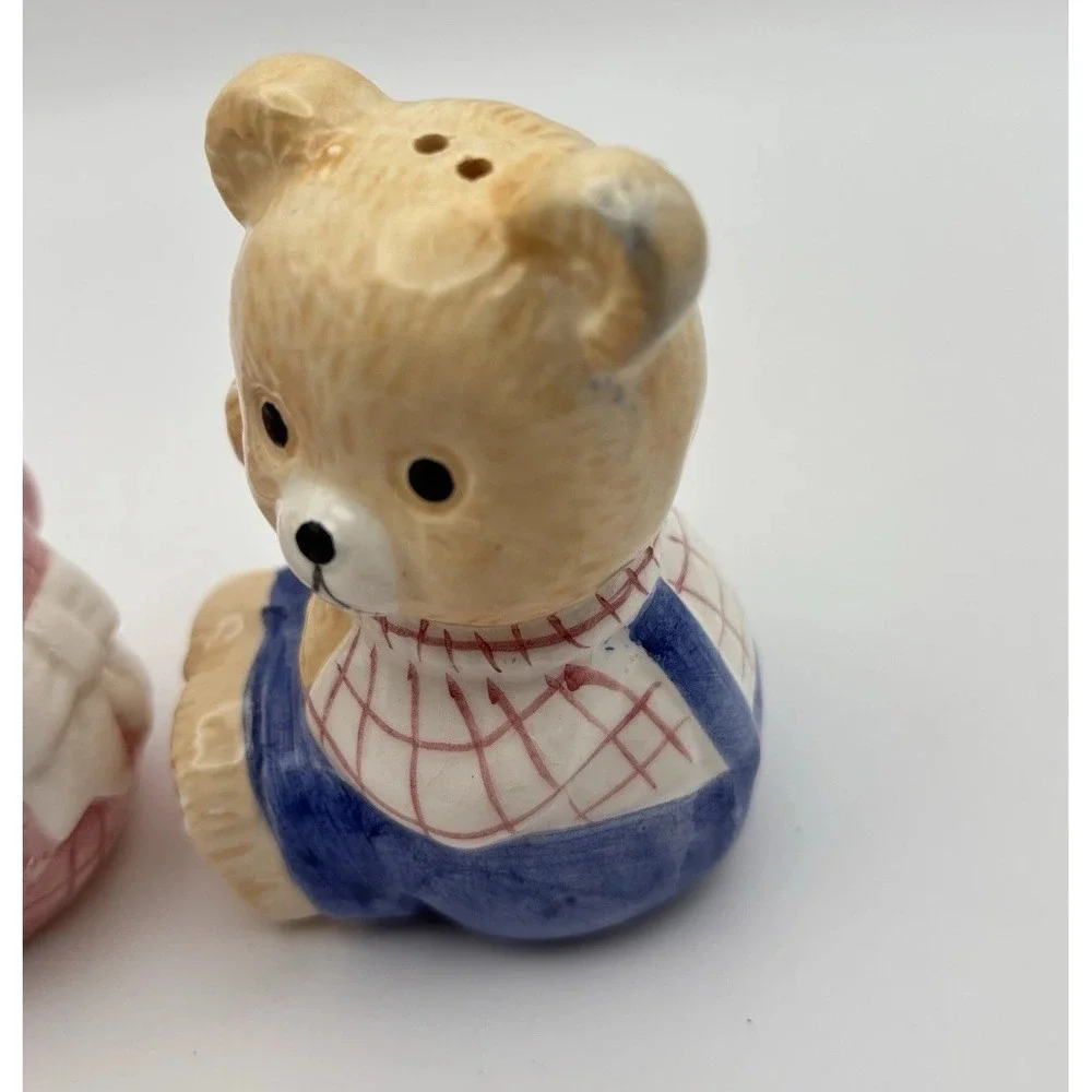 VTG Teddy Bear Salt Pepper Shakers Cute Bear Ceramic Kitsch Kitchen‎ Cottagecore